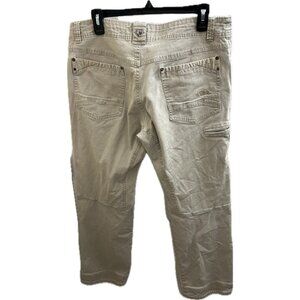 Kuhl Easy Rydr Vintage Patina Khaki Dye Canvas Hiking Pants Size 35 X 30.5 Beige
